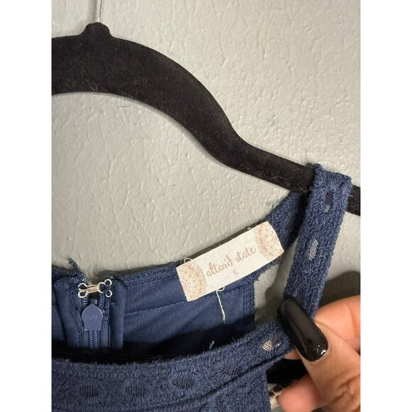 Altar'd State Women's Large Navy Maxi Sleeveless Halter Fully Lined Lace Dress - Picture 4 of 8